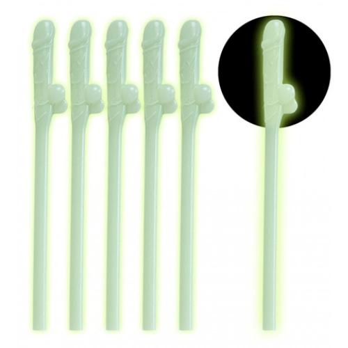 Widmann Glow in the dark willly Trinkhalme 6er Set,