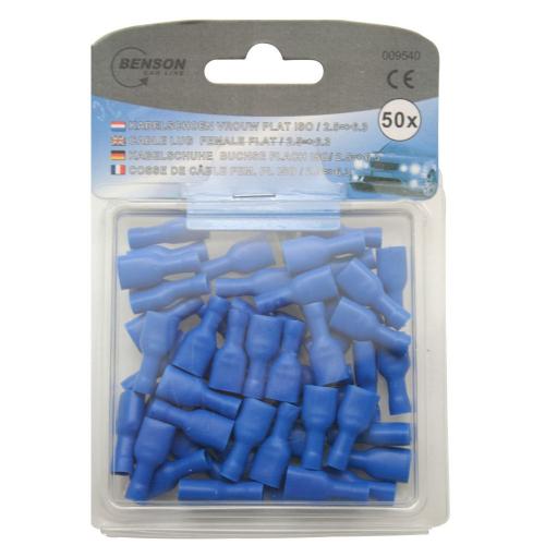 Benson Kabelschuh 50 dlg Buchse flach / 2,5 => 6,3 b