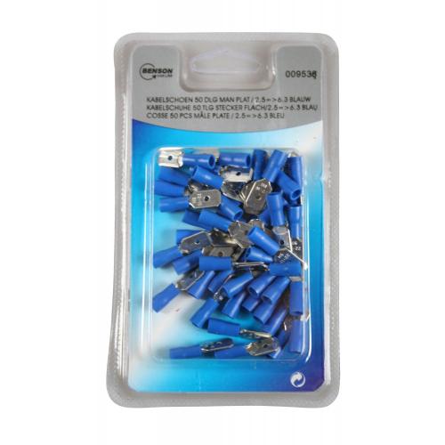 Benson Kabelschuh 50 Stck mnnlich flach / 2,5 => 6,3