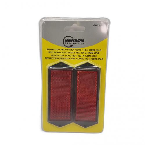 Benson Reflektor Rechteck rot 100 x 45 mm 2 Stck