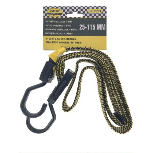 Benson Gummiband Verstellbar mit Haken Elastisch 25-115 mm 