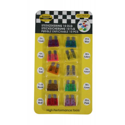 Benson Auto Stecksicherung Flachsicherung Autosicherung 10 Stck