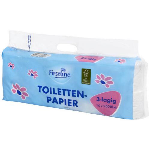Firstline Toilettenpapier 3-lagig 10 x 200 Blatt