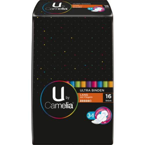 Camelia Damenbinden Ultra Binden Lang mit Fl�geln 16 St�ck