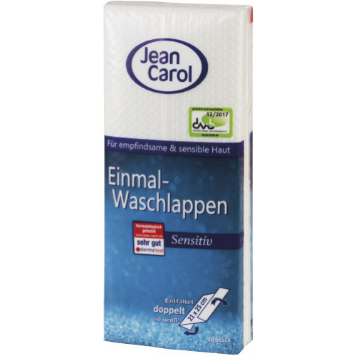 Jean Carol Einmalwaschlappen Einwegwaschlappen Sensitive 28 Stck