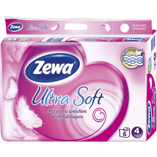 Zewa Toilettenpapier Ultra Soft 4-lagig 6 Rollen