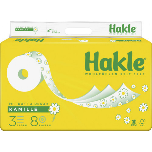 Hakle Kamille Toilettenpapier 3 Lagig 8 Rollen