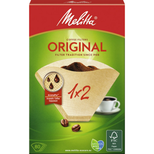  Melitta Kaffeefilter 1x2 braun 80 Stck