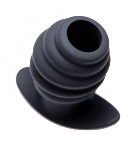 Master Series MASTER SERIES Ass Tunnel Ribbed Hollow Anal Plug medium - Farbe: Schwarz