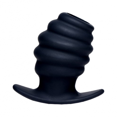 Master Series MASTER SERIES Ass Tunnel Ribbed Hollow Anal Plug small - Farbe: Schwarz