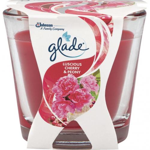 Glade Decor Duftkerze im Glas Luscious Cherry & Peony Duft 70g