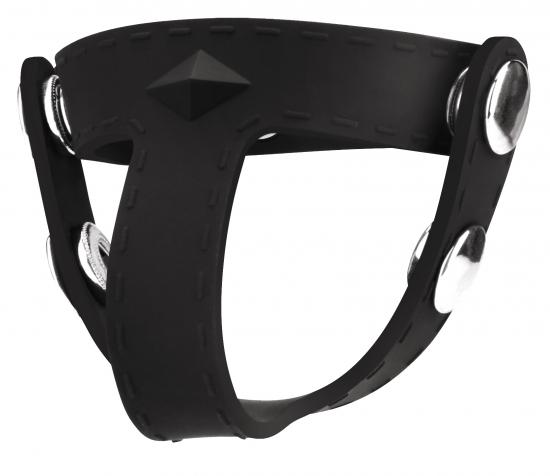 Blue Line BLUE LINE C&B GEAR Silicone T-style Cock Ring With Ball Divider - Farbe: Schwarz