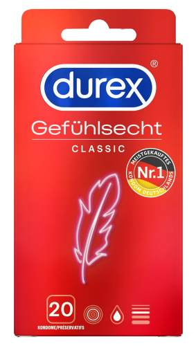 Durex Gef�hlsecht Classic - Farbe: transparent - Menge: 20St�ck