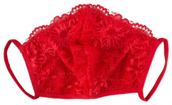 Cotelli Collection  Maske mit Spitze - Farbe: rot - Gre: S-L