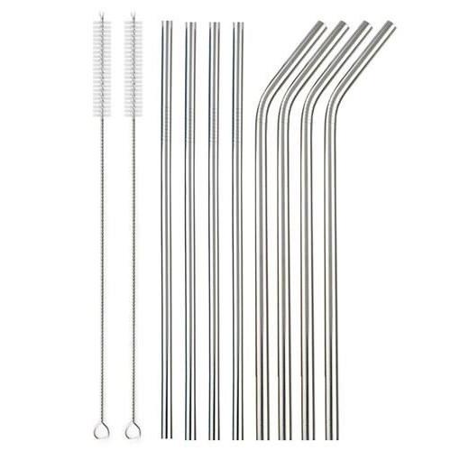 Malatec Edelstahl-Trinkhalme 2er-Set / 8er-Set farbig / me