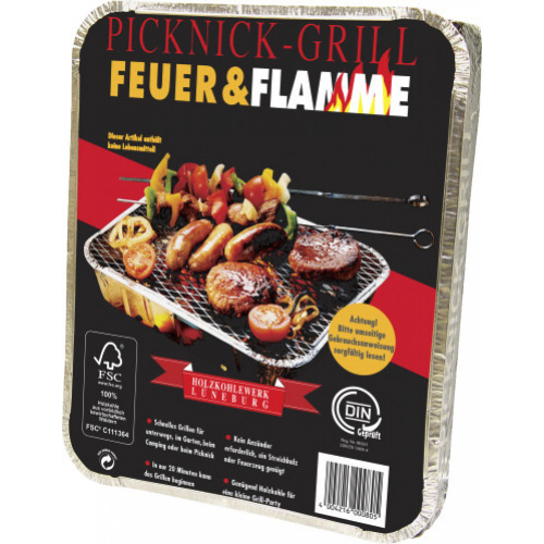 Picknick-Grill Feuer und Flamme Einweg