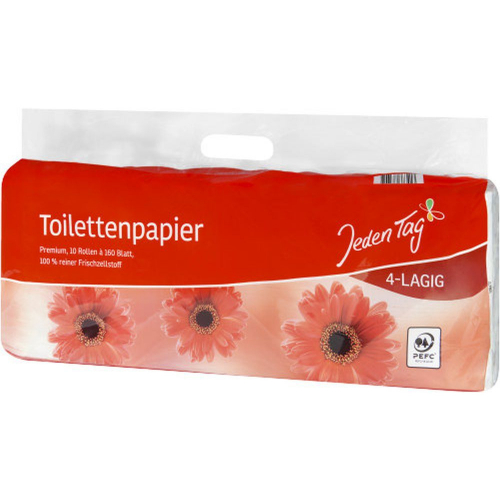 Jeden Tag JedenTag Toilettenpapier 4-lagig 10 x 160 Blatt