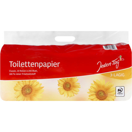 Jeden Tag JedenTag Toilettenpapier 3-lagig 10x200 Blatt