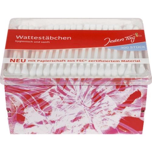 Jeden Tag JedenTag Wattestbchen Box Qtip 300 Stck