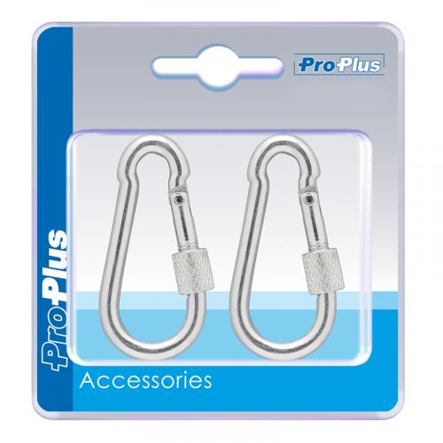 ProPlus Karabiner Metall 6x60mm mit Schraubverschluss 2 Stck im Blister
