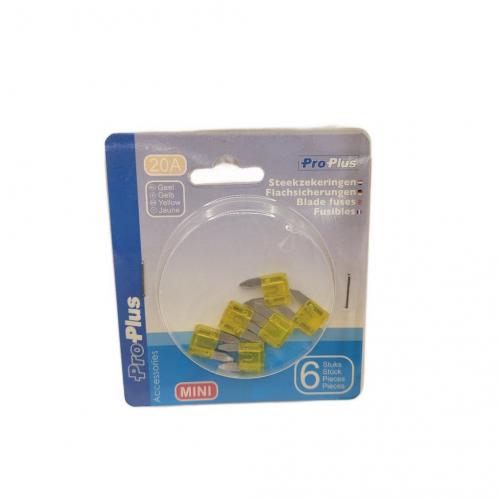 ProPlus Flachsicherungen Mini 20A gelb 6 Stck im Blister