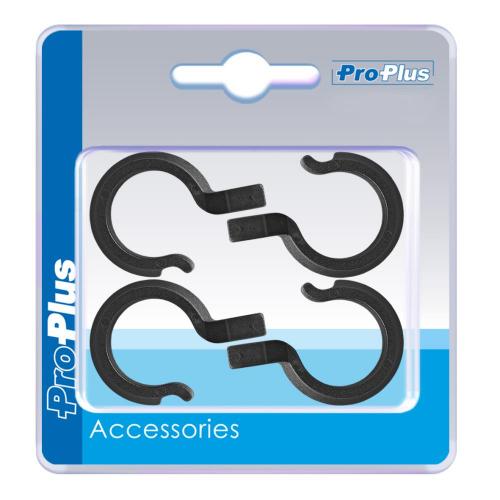 ProPlus Innenzelthaken 20-25mm mit Schlitz schwarz 4 Stck im Blister