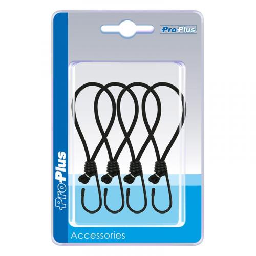 ProPlus Zeltspanner elastisch Schwarz mit Haken 4 Stck im Blister