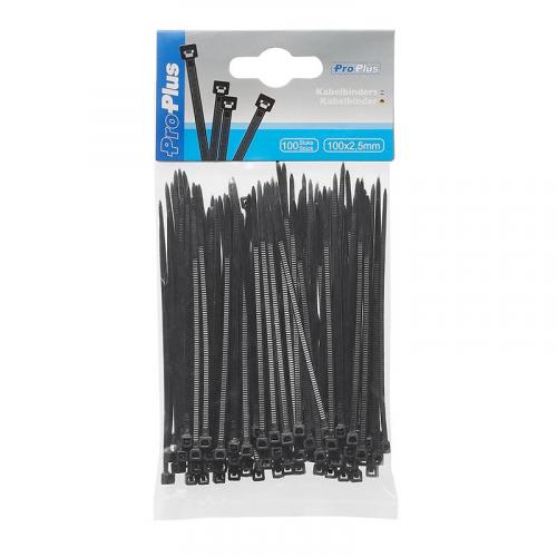 ProPlus Kabelbinder 100x2,5mm 100 Stck schwarz