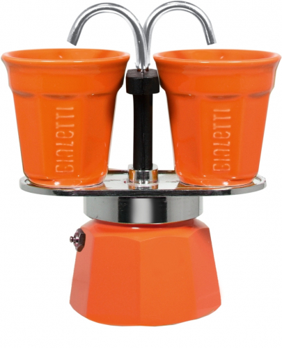 Bialetti Set Mini Express Espressokocher Farbe Orange