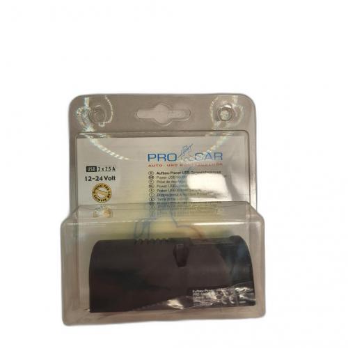 Pro car Aufbau-Steckdose mit Power USB Doppelsteckdose 12 - 24 V