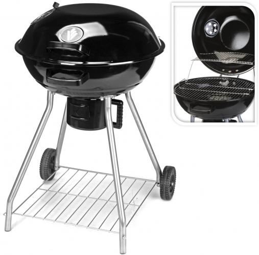 Markenlos Standgrill mit Rdern Holzkohlegrill Kugelgrill 56cm
