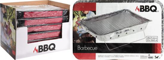 Markenlos Einweg-Sofort-Grill mit Holzkohle Outdoor Camping BBQ