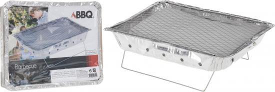 Markenlos BBQ Einweg Sofort Grill mit Holzkohle 31x24x5cm