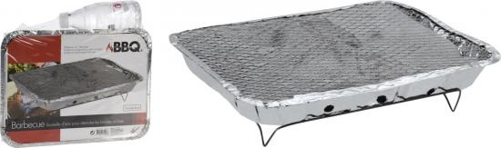 Markenlos Einweg-Sofort-Grill mit Holzkohle und Wasserflasche 31x24x5cm