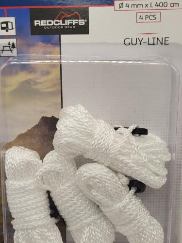 Redcliffs Camptropia Zeltseil 4 St�ck Set Wei� 4m Abspannseil Zeltzubeh�r