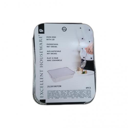 Excellent Houseware Aluminium Schssel Schale mit Deckel 4 Stck 25x19cm