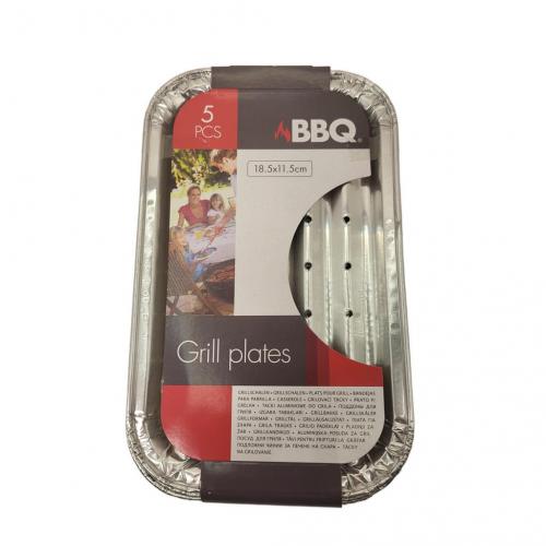 BBQ Grillplatte Aluminium Grillzubehr 5 Stck 18x11cm
