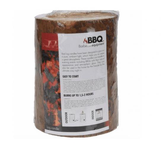 Markenlos BBQ Holzkerze Schwedenfeuer Au�enkerze Gartendeko Holz 1 St�ck