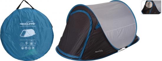 Redcliffs Pop-up Zelt 2 Personen Campingzelt Hellgrau-Blau 220x120x95cm