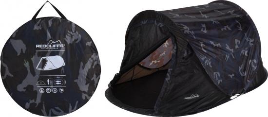 Redcliffs Pop-up Zelt Camping Zelt 220x120x95cm 2 Personen Camouflage-blau