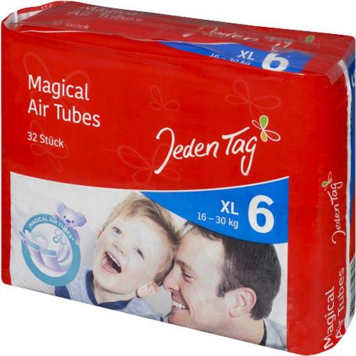 Jeden Tag JedenTag Air Dry Windeln Einwegwindeln Gr��e 6 XL 32 St�ck