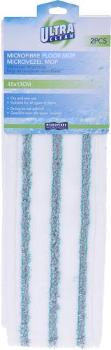 Ultra Clean Wischmop aus Microfaser Bodenputzlappen 2 St�ck 45x13 cm
