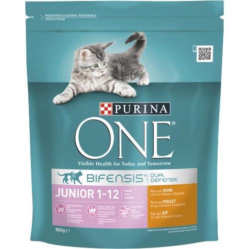 Purina one cat Junior reich an Huhn 800g Beutel
