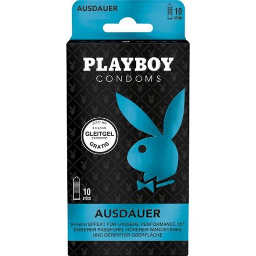 Playboy Condoms Ausdauer Kondome 10 Stck mit 4 Gleitgel-Sachets 10 ml