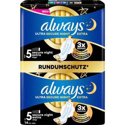Always Ultra Always Damenbinden Ultra Secure Night Extra Binden 14 St�ck