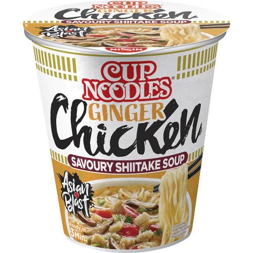 Nissin Cup Noodles Ginger Chicken Ingwer H�hnchen Becher Instant-Nudeln Cup 63g