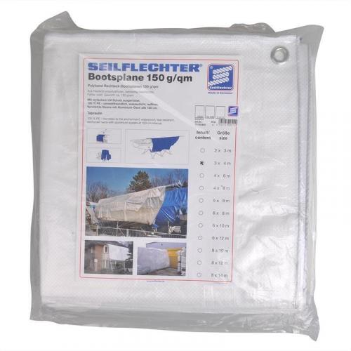 Seilflechter Allzweck Bootsplane Polyband Rechteck-Plane 3x4 Meter Wei�