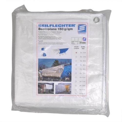 Seilflechter Allzweck Bootsplane Polyband Rechteck-Plane 2x3 Meter Wei�