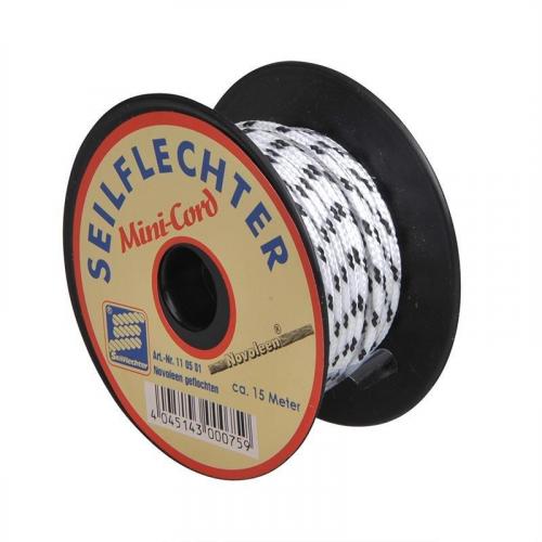 Seilflechter Minicord Novoleen, 1,5mm, 15m, geflochten, sortiert, 150 daN