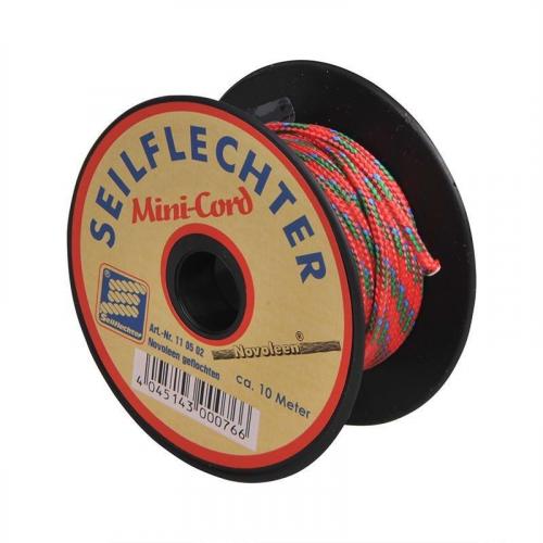 Seilflechter Minicord Novoleen, 2mm, 10m, geflochten, sortiert, 255 daN